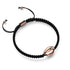 Kaurimuschel Schwarzes Makramee Armband | 925 Sterling Silber Roségold Vermeil